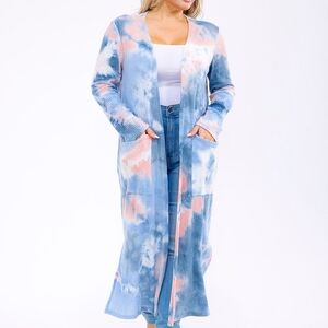 Women's Tie-Dye Long Cardigan